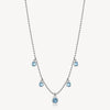 Colored Cubic Zirconia Drops Necklace in Stainless Steel