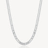 Baguette Cubic Zirconia Tennis Necklace in Stainless Steel