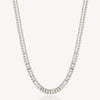 Baguette Cubic Zirconia Tennis Necklace in Gold Plated Stainless Steel
