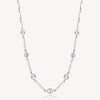 Crystal and Bar Link Necklace in Stainless Steel