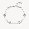 Crystal and Bar Link Bracelet in Stainless Steel