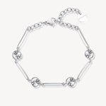 Crystal and Bar Link Bracelet in Stainless Steel