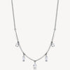 Five-Stone Cubic Zirconia Station Necklace in Stainless Steel