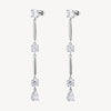 Cubic Zirconia Long Drop Earrings in Stainless Steel