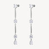 Cubic Zirconia Long Drop Earrings in Stainless Steel