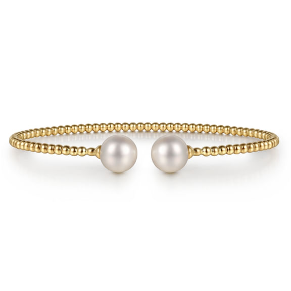 Pearl Bangle Bracelet in 14K Yellow Gold
