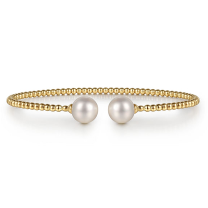 Pearl Bangle Bracelet in 14K Yellow Gold