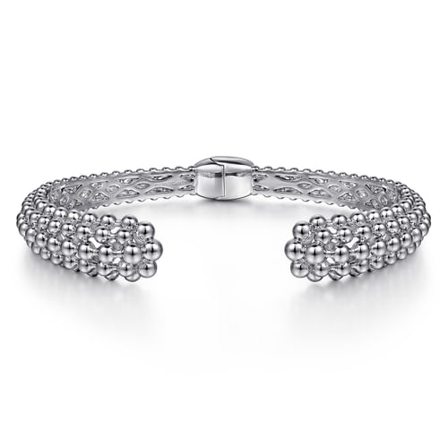 Beaded Hinge Bangle in Sterling Silver