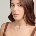 Star Charm Crystal Necklace in Stainless Steel