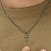 Cross Necklace in Ruthenium Plated Stainless Steel