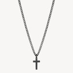 Cross Necklace in Ruthenium Plated Stainless Steel