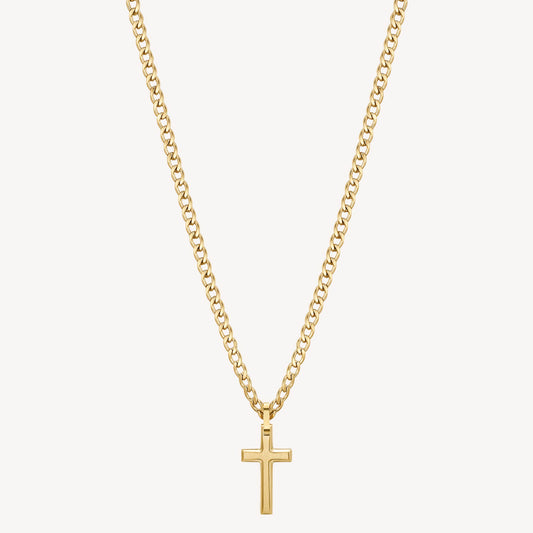 Cross Necklace in Gold Plated Stainless Steel