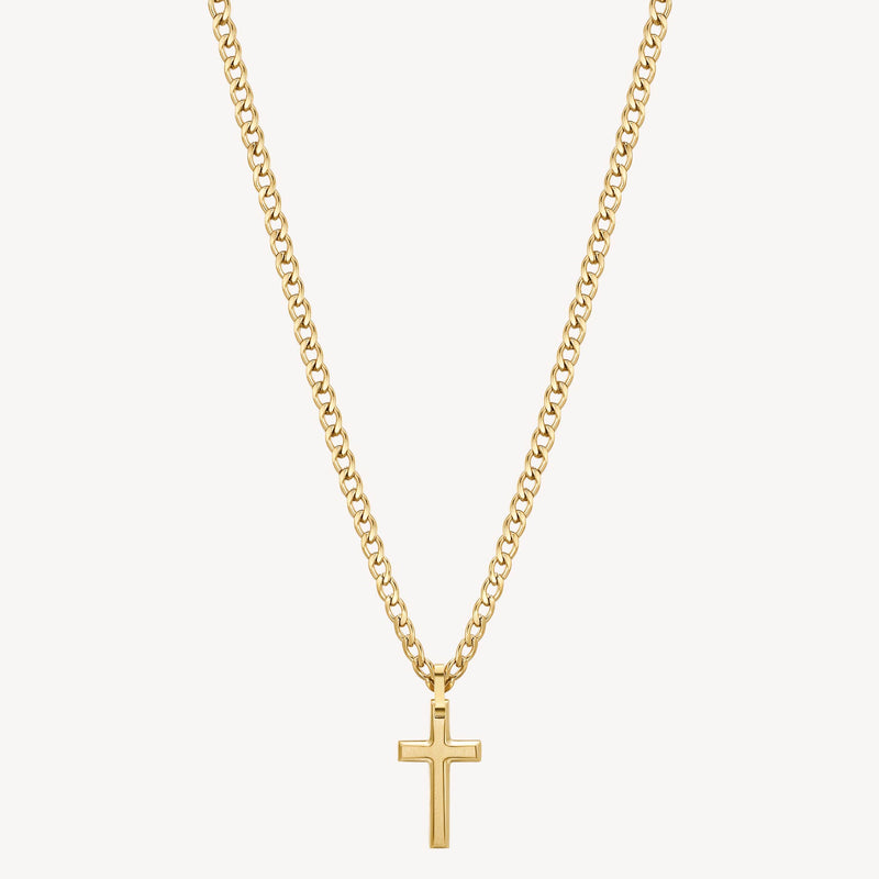Cross Necklace in Gold Plated Stainless Steel