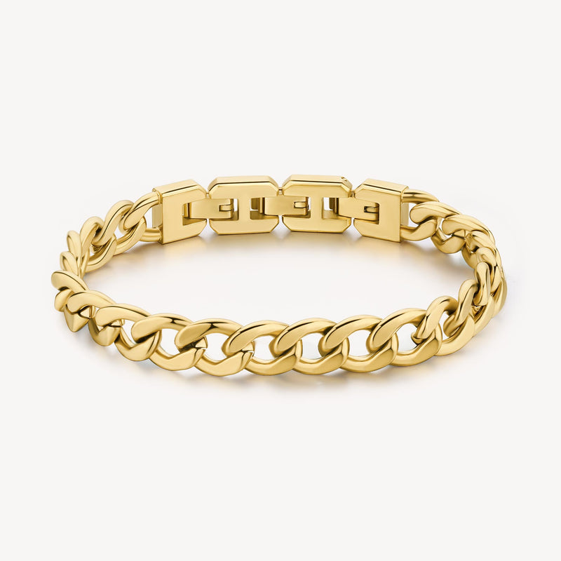 Open Curb Link Bracelet in Gold Plated Stainless Steel