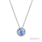 Simulated Aquamarine Birthstone Necklace in Sterling Silver