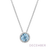 Blue Topaz Birthstone Necklace in Sterling Silver