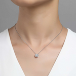 Simulated Diamond Birthstone Necklace in Sterling Silver