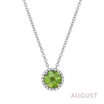 Peridot Birthstone Necklace in Sterling Silver