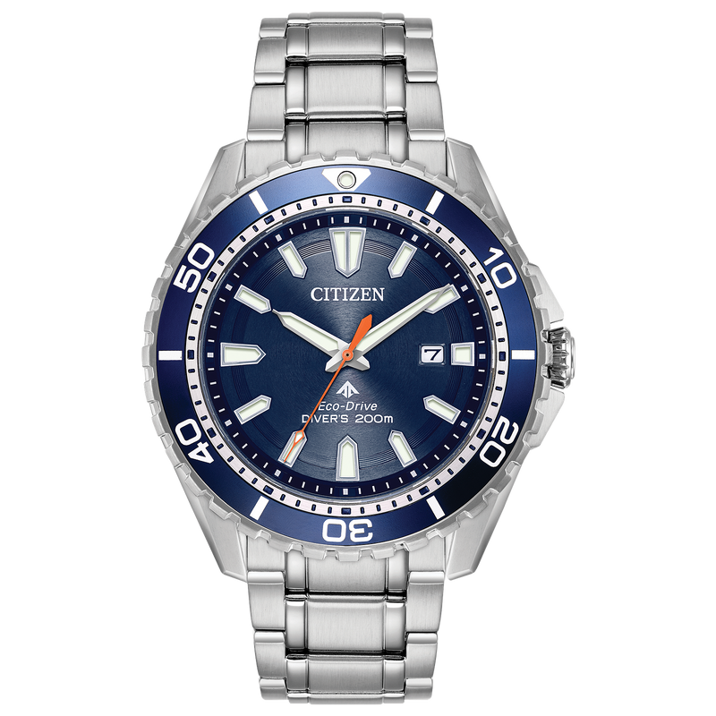 Blue Promaster Dive Watch in Stainless Steel