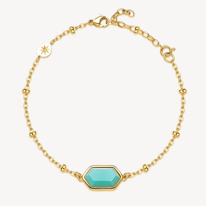Amazonite Bracelet in Gold Plated Stainless Steel