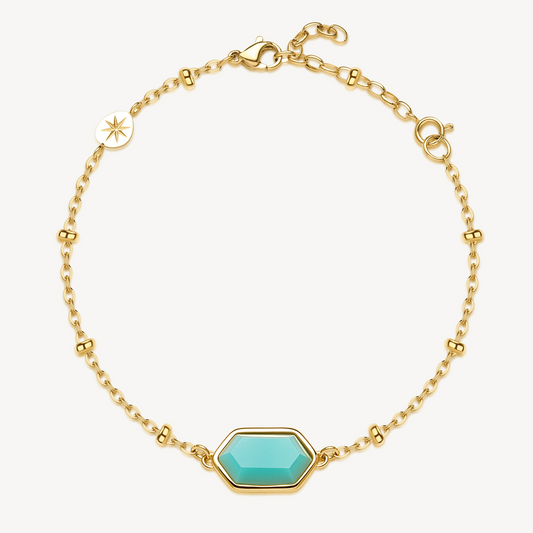 Amazonite Bracelet in Gold Plated Stainless Steel