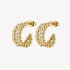 Crystal Graduated Hoop Earrings in Gold Plated Stainless Steel