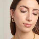 Crystal Graduated Hoop Earrings in Gold Plated Stainless Steel