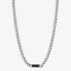Enamel Bar Curb Necklace in Stainless Steel