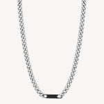 Enamel Bar Curb Necklace in Stainless Steel