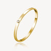 Crystal Engraved Bangle Bracelet in Gold Plated Stainless Steel