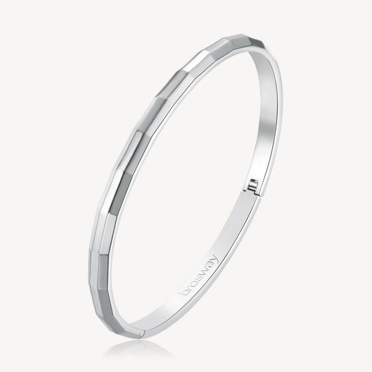 Faceted Bangle Bracelet in Stainless Steel