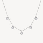 Multi-Station Crystal Drop Necklace in Stainless Steel