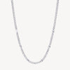 Curb Chain Necklace with Crystal Stations in Stainless Steel