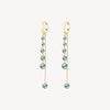 Double Strand Colored Crystal Drop Earrings in Gold Plated Stainless Steel