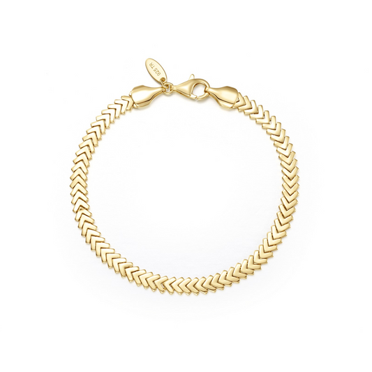 Chevron Bracelet in Gold Plated Sterling Silver