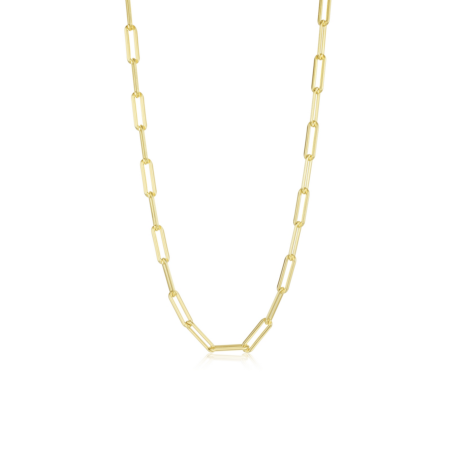 Medium Paperclip Link Chain in Gold Plated Sterling Silver