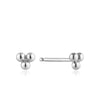 Silver Modern Triple Ball Stud Earrings in Sterling Silver