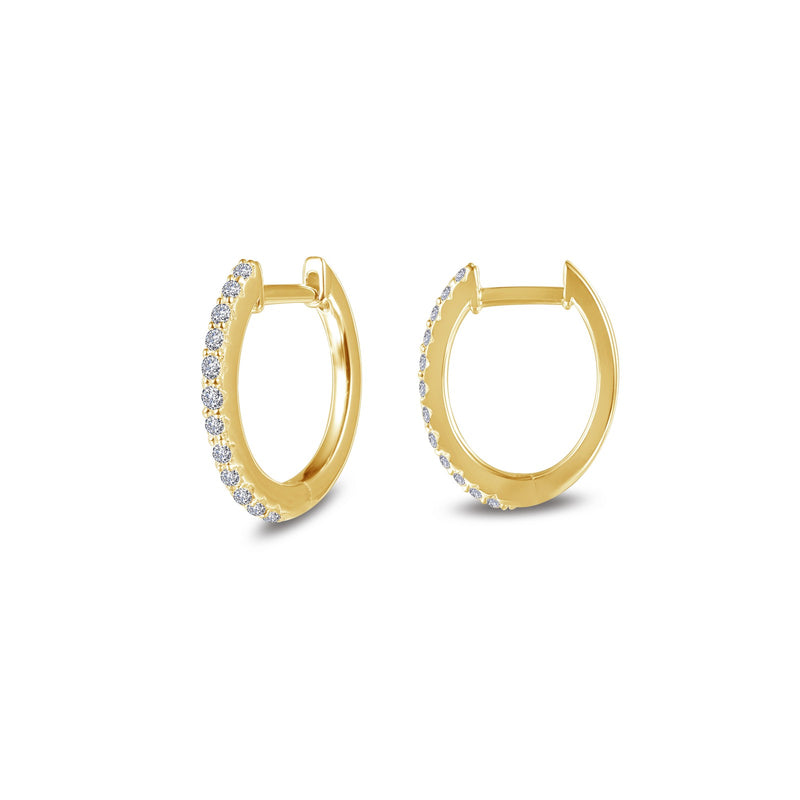 Oval Huggie Hoop Earrings in Gold Plated Sterling Silver