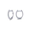 Oval Huggie Hoop Earrings in Sterling Silver