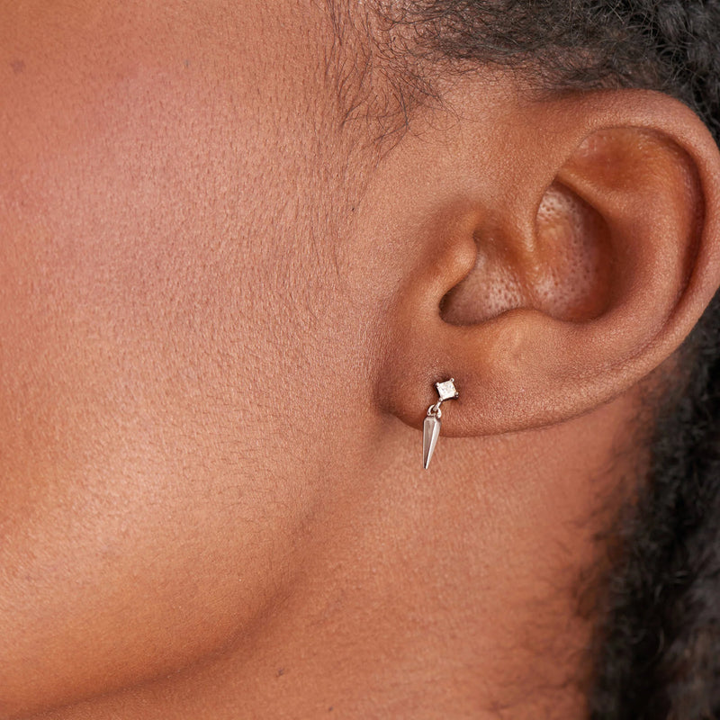 Sparkle Spike Stud Earrings in Sterling Silver