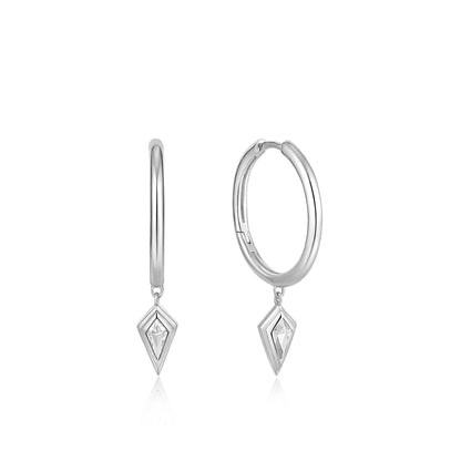 Sparkle Drop Pendant Earrings in Sterling Silver