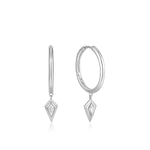 Sparkle Drop Pendant Earrings in Sterling Silver