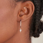 Sparkle Drop Pendant Earrings in Sterling Silver
