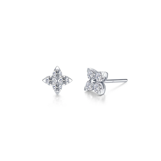 Floral Stud Earrings in Sterling Silver
