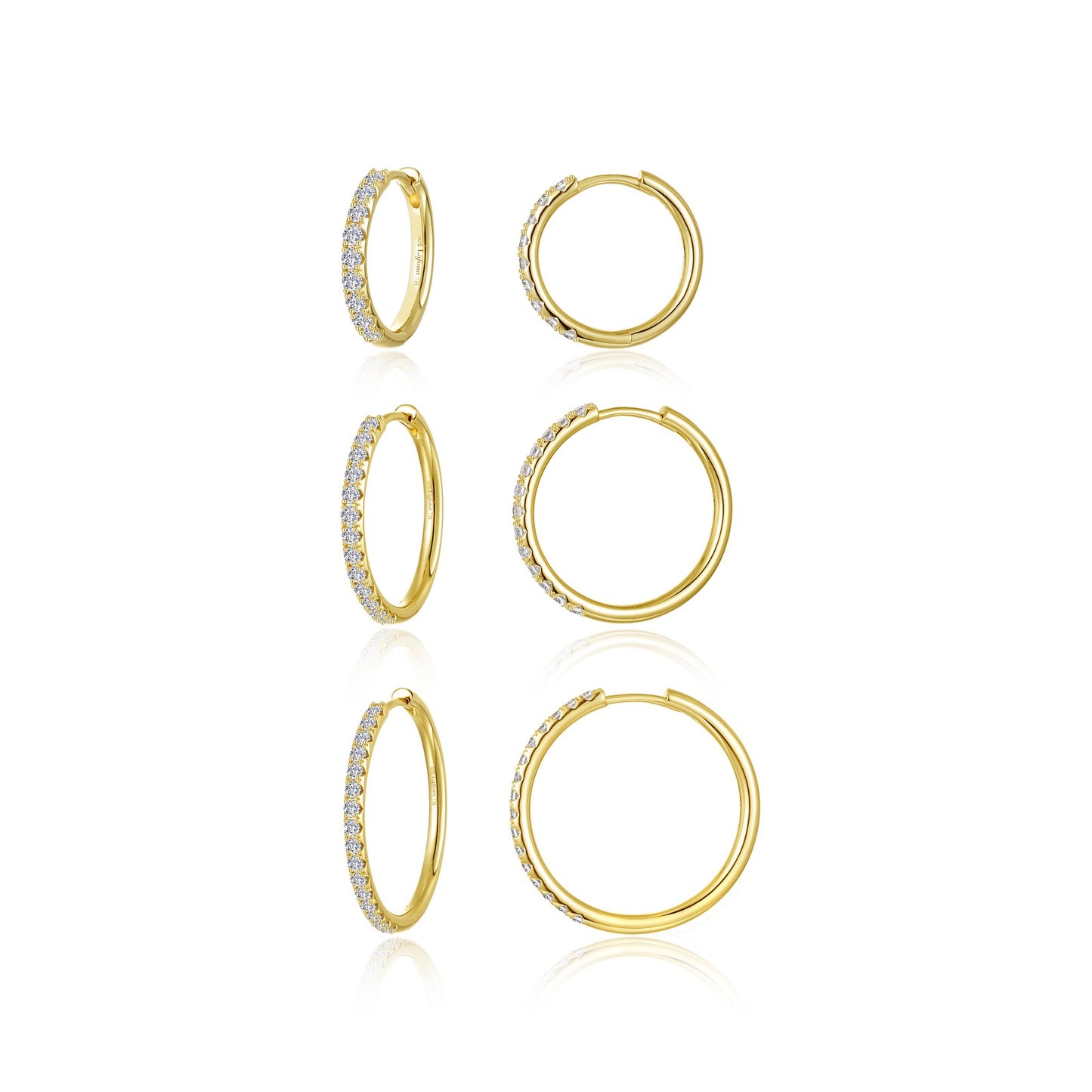 Large Round Hoop Earrings in Gold Plated Sterling Silver
