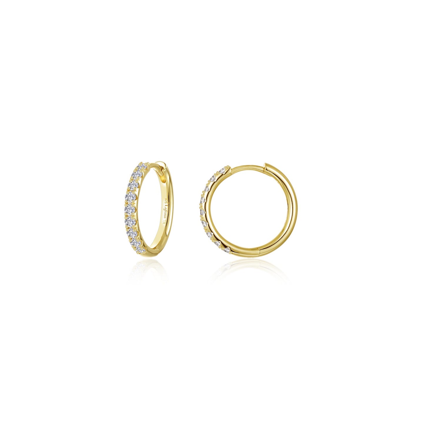 Small Round Hoop Earrings in Gold Plated Sterling Silver