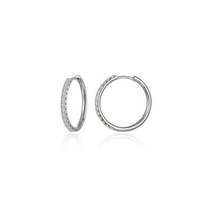 Medium Round Hoop Earrings in Sterling Silver