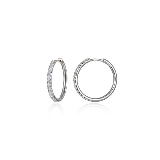 Medium Round Hoop Earrings in Sterling Silver