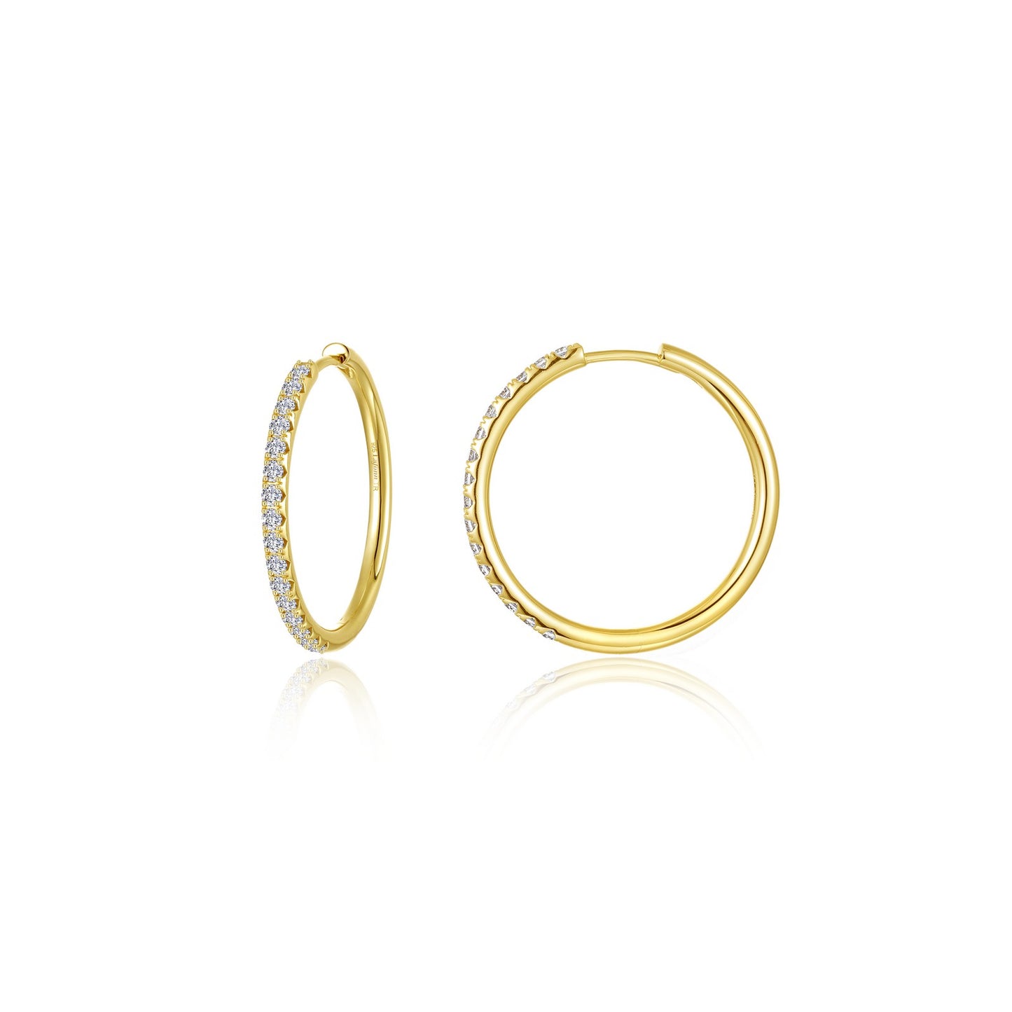 Large Round Hoop Earrings in Gold Plated Sterling Silver
