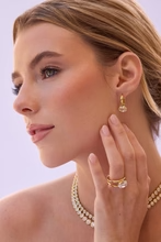 Oval Charm Molten Huggies in Gold Plated Sterling Silver